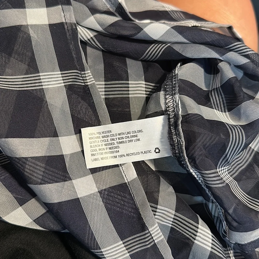 a new day Black and White Plaid Blouse - Picture 4 of 4